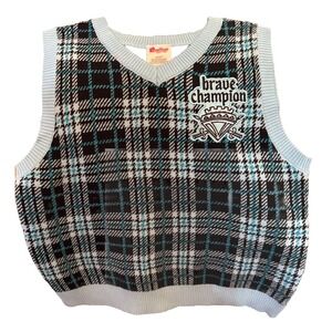 Disney Descendants Girl 14/16 Sweater Vest Embroidered Argyle Blue/Black NWT